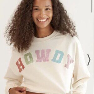 HOWDY Rhinestone cropped sweatshirt